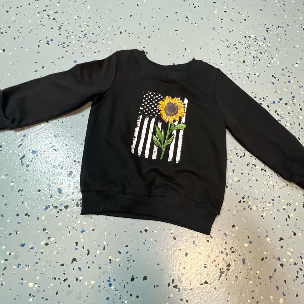 Sunflower American Flag Sweatshirt